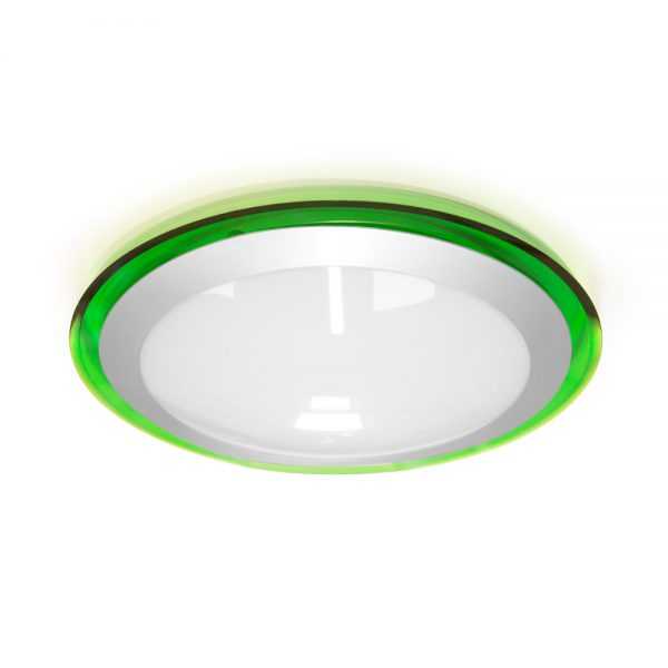 Накладной светодиодный светильник ALR-25 AC170-265V 25W d430*H90мм Зеленый (Холодный белый) 2400lm