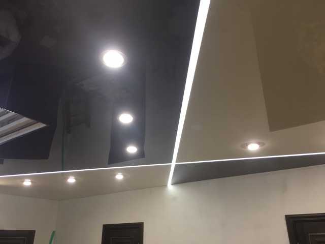 Натяжные потолки с подсветкой фото работ компании ЭкоLife - 8